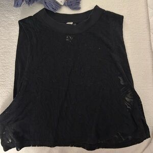 lululemon all yours crop tank veil in black size 4